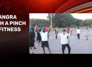 Senior citizens do bhangra for fitness in Chandigarh Senior citizens do bhangra for fitness in Chandigarh