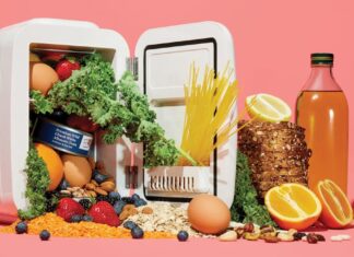 How to Fuel a Healthy Brain: Try These Brain Superfoods a mini fridge packed with healthy foods