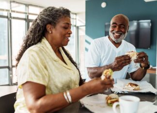Do you have diabetes? Learn how best to stay healthy during cold and flu season. Seniors eat breakfast together.