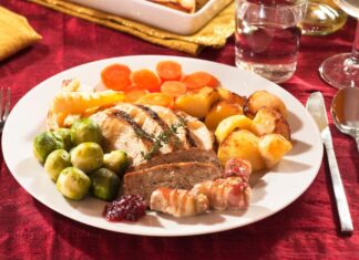 Healthy eating during the holiday season Healthy eating on a plate...