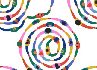 Kindness linked to better physical health, longevity illustration of groups of people holding hands, forming a spiral pattern.