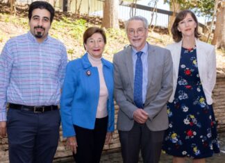 UTA-backed research tackles health challenges across ages – News Center Salman Sohrabi, Marion Ball, Jim Grover and Genevieve Graaf pose for a photo at a luncheon." _languageinserted="true