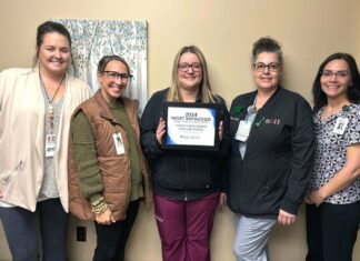 Scotland County Hospital’s Senior Life Solutions Program receives 2024 Most Improved Program of the Year Award Scotland County Hospital’s Senior Life Solutions has been named the 2024 Most Improved Program of the Year Award. The Senior Life Solutions program supports the unique needs of individuals, typically age 65 and older, experiencing symptoms of depression, anxiety, grief and other mental health challenges that are often associated with aging. Left to right: Meagan Weber, Sidney Hurley, Kaci Cantril, Tonya Small and Elizabeth Hamilton, PMC Regional Director